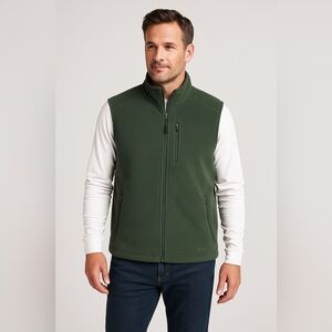 L.L. Bean Men’s Polartec Fleece Vest XXL Regular Green Full Zip Outdoor